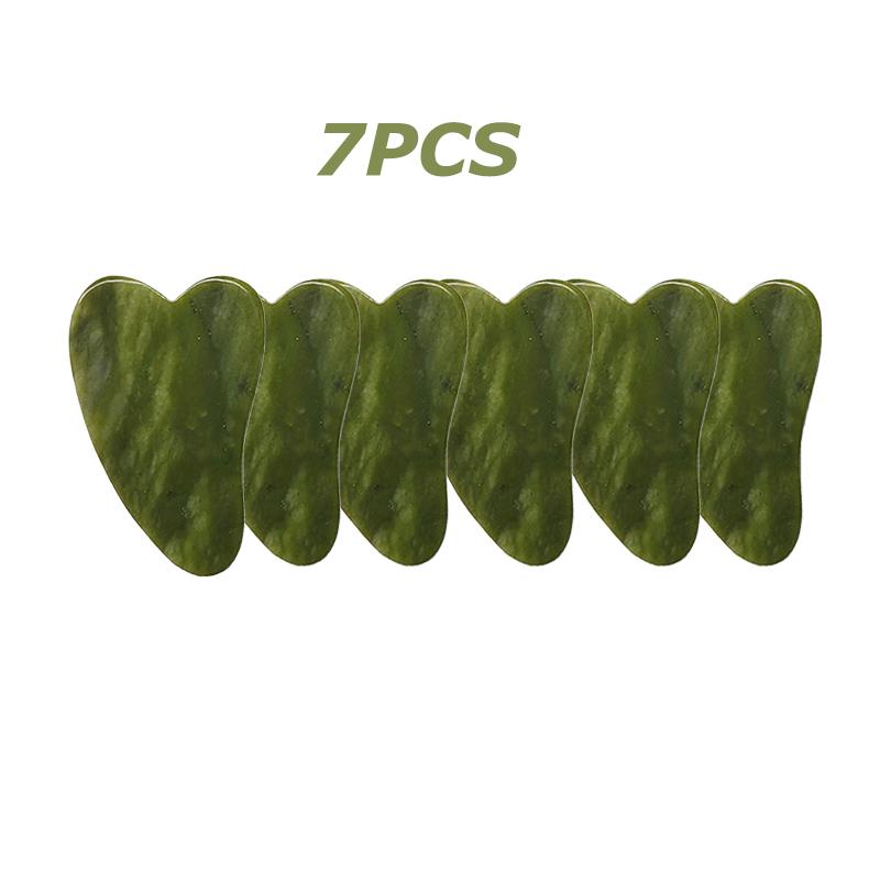 7pcs/ Gouache Scraper Rose Quartz Jade Guasha Stone Board Jade Massagers For Face Gua Sha Scraper Body Acupuncture Face Lifting