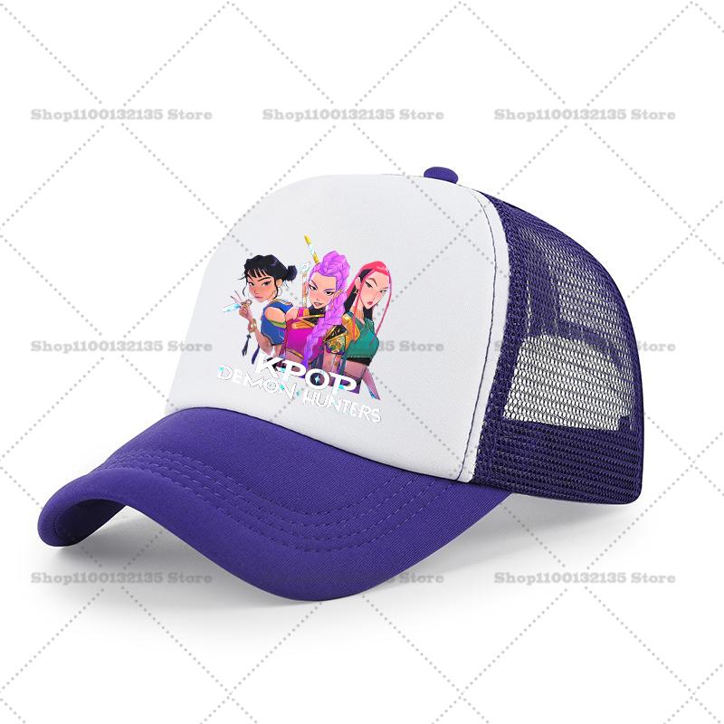 KPoP Demon Hunter Summer Baseball Cap Cartoon Anime Print Hat Boy Girl Breathable Kid Hat HipHop NetCap Kawaii Kids Toy Gift