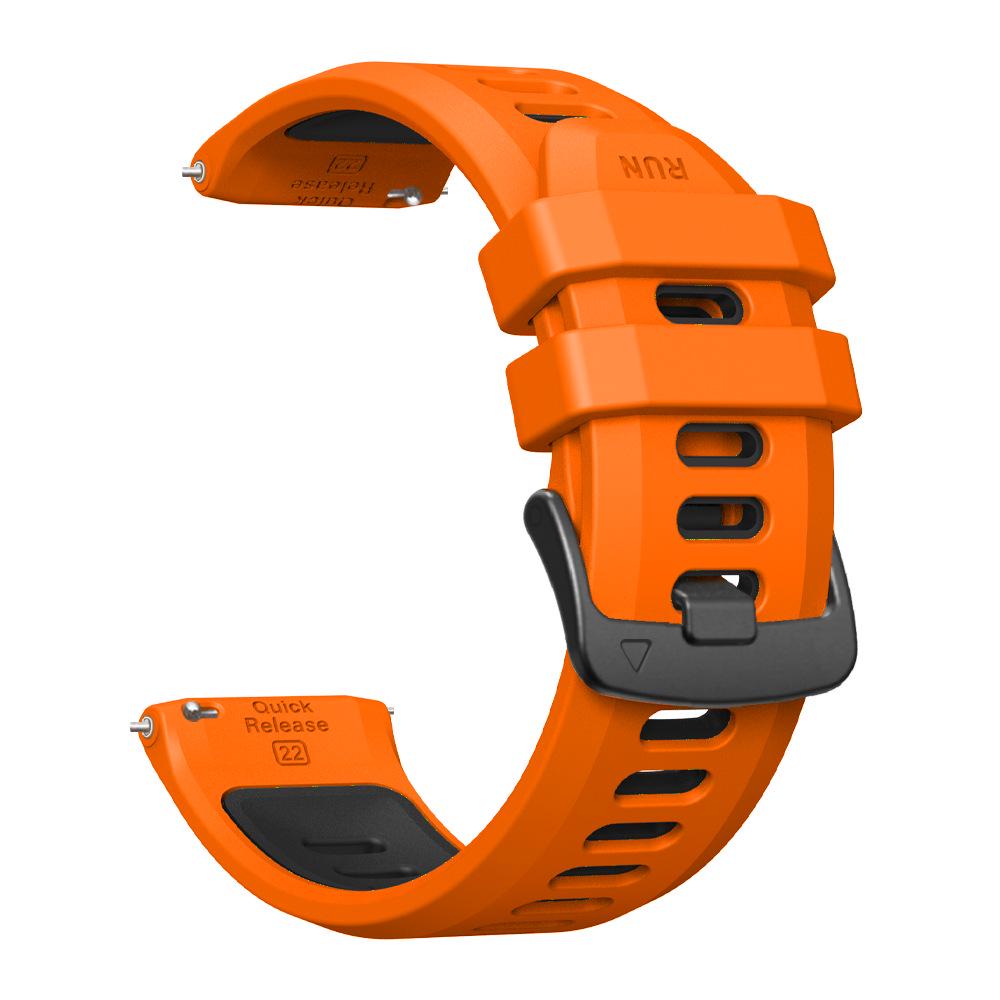 22 мм Плоский силиконовый ремешок для часов Garmin Forerunner 570, 47 мм Двухцветный ремешок