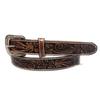 1.5" Wide Western Leather Belt Cowboy Rodeo Casual Leather Belt Floral Embossed, Size 28" To 40"