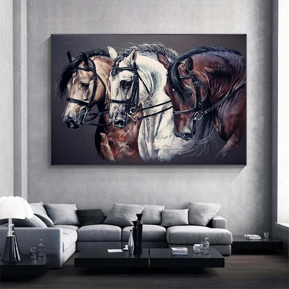 Постеры с скандинавскими лошадьми, домашний декор, холст, картины и принты, настенные художественные картины для гостиной, абстрактные животные, куадрос, без рамки