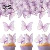40/48 шт. украшения для торта вафельные бумажные цветы украшения для торта съедобные бабочки цветы украшения для кексов аксессуары для вечеринки по случаю дня рождения