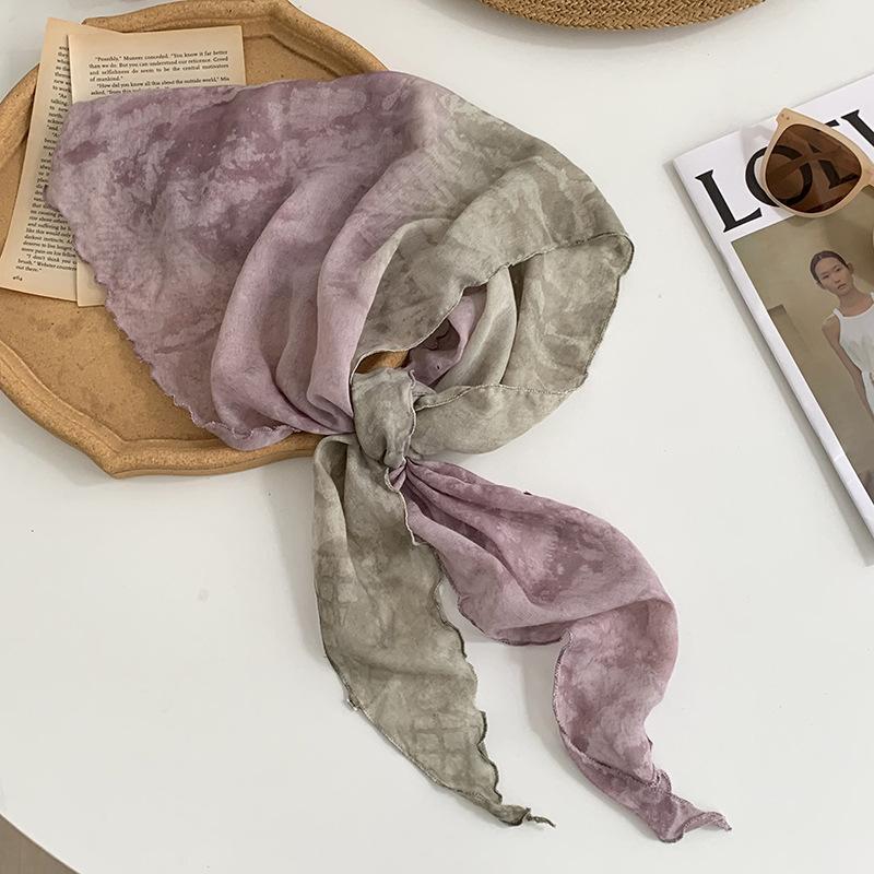 Треугольный платок повязка на голову ретро тай-дай шелковый платок высококачественный тонкий платок платок-шаль многоцелевой пояс