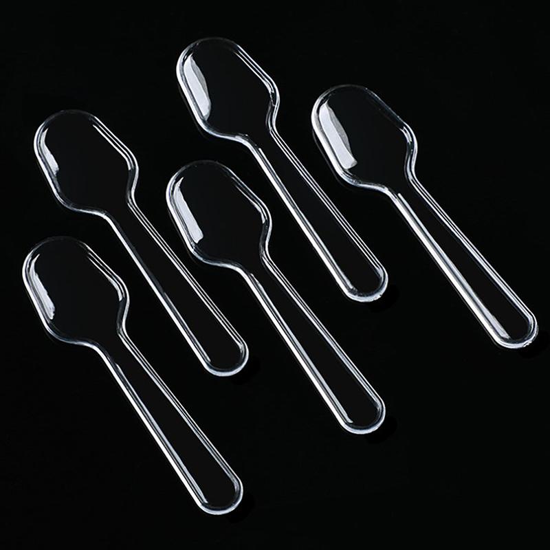 500 шт. Мини-ложка для мороженого, пластиковая одноразовая деревянная десертная ложка, столовые приборы для свадебной вечеринки в западном стиле, кухонные принадлежности, инструмент