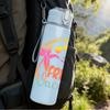 1PC Friends Vacation Palm Tree Summer Print 750ml Color Plastic Sports Water Bottle Leakproof Flip Straw Lid Suitable for Sports Office Home Use