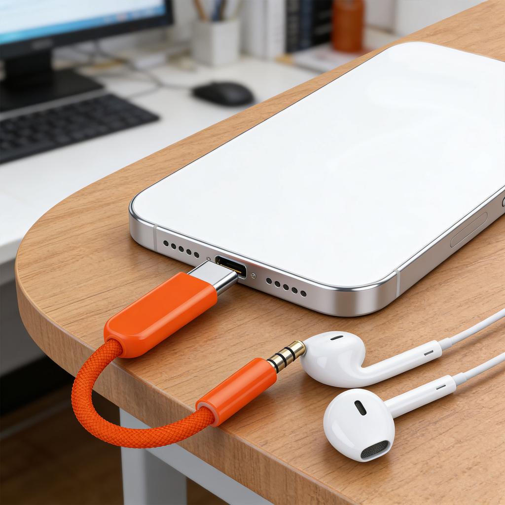 13см Длинный Плетеный USB Type C Штекер на 3.5мм Гнездо Провод-Конвертер Звука Для Чистых Музыкальных Звонков И Игр