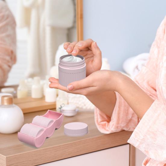 Silicone Cosmetic Packaging Box Set with Hanging Hole Leakproof Travel Toiletry Container for Skin Products Accessories