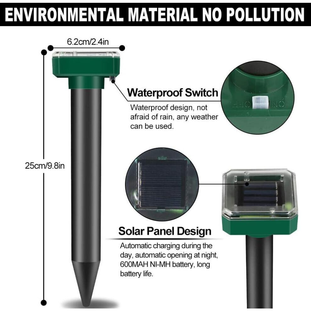 4PCS Solar Ultrasonic Mice Rat Repellent Fox Pest Scarer Deterrent UK
