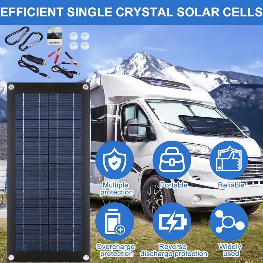 DC12-18V 60W USB Solar Panel 12V-18 Portable Battery Charger For Cell Phone Outdoor Waterproof Power Bank For Camping Parts