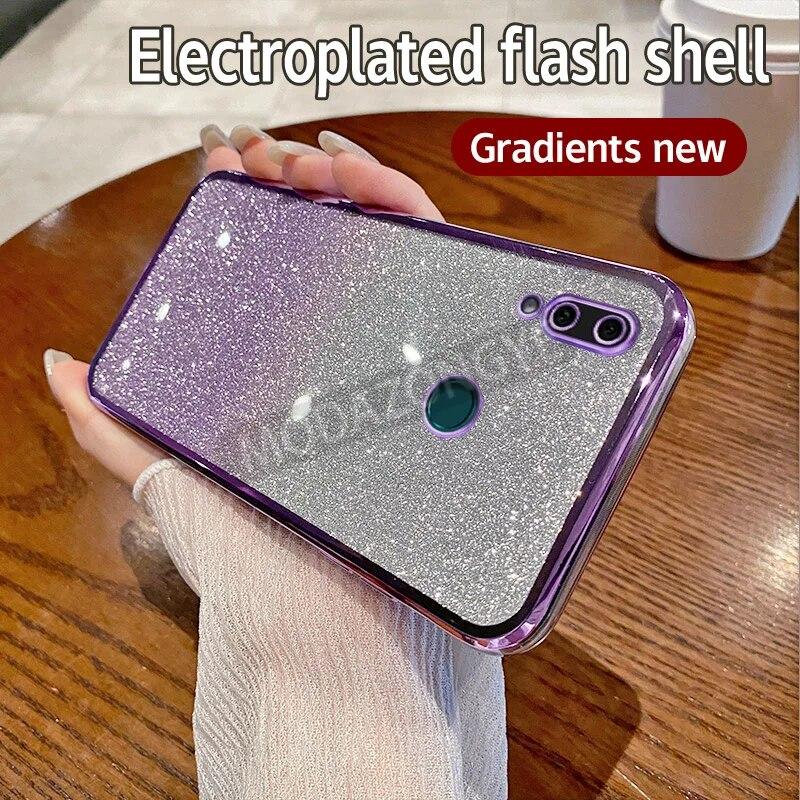 For Huawei Y9 2019 Case Electroplating Soft Glitter TPU Cell Phone Back Cover HuaweiY9 2019 Phone Casing For Girl Woman