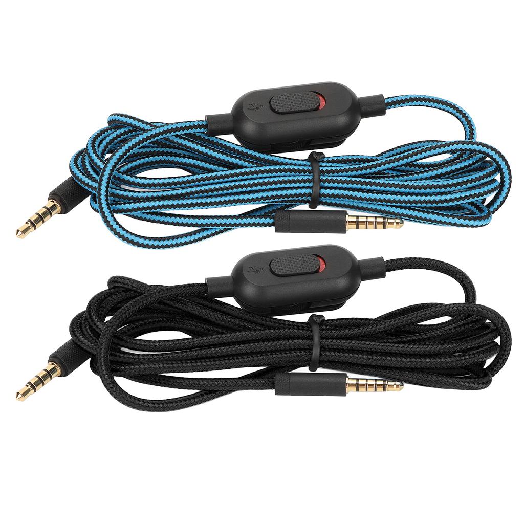 Gaming Headset Cable Woven Earphone Cord with Volume Control and Mute Switch for Pro Pr