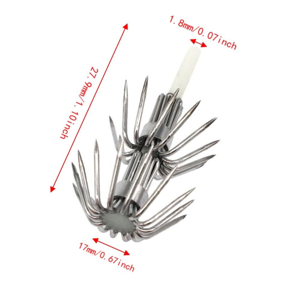 10PCS Double Layers Squid Fishing Hooks Stainless Steel Jigging Fishhook Lures  Octopus Fishing