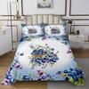 Cartoon Blueberry Bedspread Summer Tropical Fruit Quilted Coverlet Watercolor Botanical Leaves Flower Bedding Set for Teen Adult