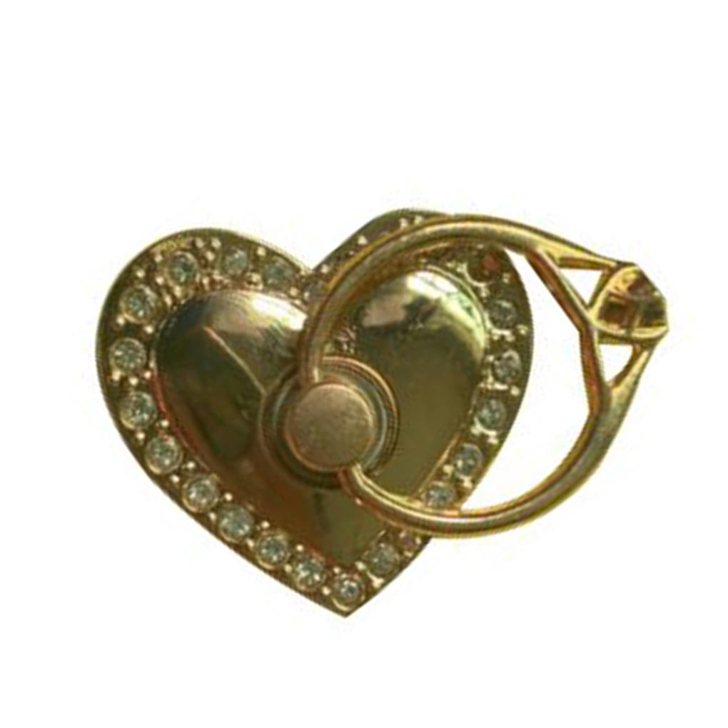 Heart Shaped Mobile Phone Support Rhinesone 360 Degree Rotating Frame Brackets Accessories