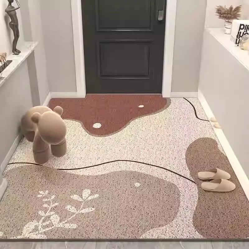Washable PVC Door Mat Non-Slip Dirt Resistant Extra Large Entrance Rug for Hallway Home Decor