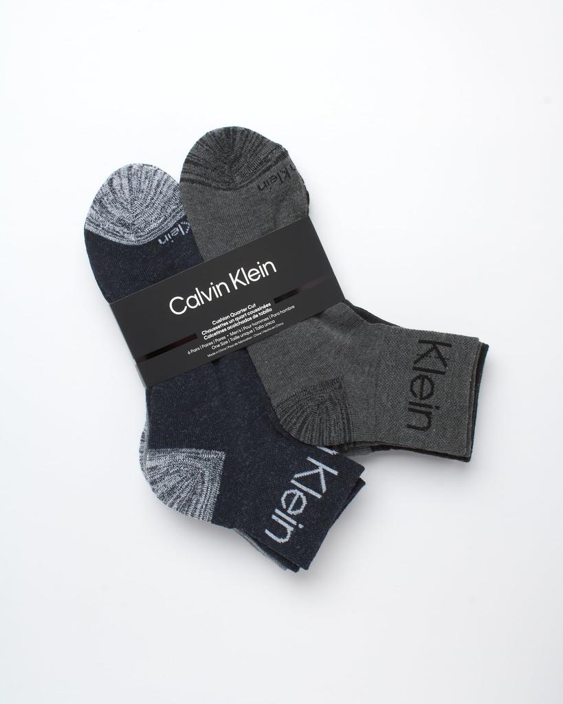 Calvin Klein Носки с амортизацией, четверть, размер обуви, ассорти, мужские (6 упаковок), Размер 7-12,