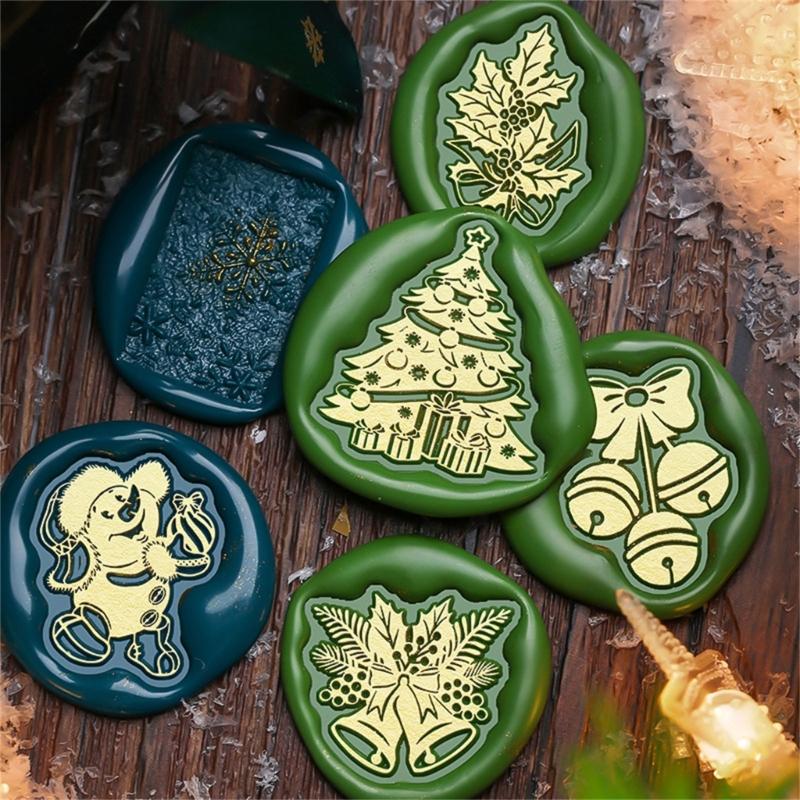 Vintage Stamp Head for Seal Letter Envelope Wedding Invitations Christmas Card Decoration, Christmas Embossed Seal Stamp