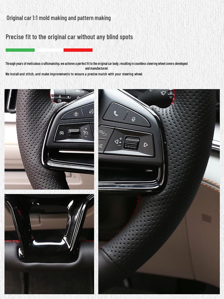 Hand-Stitched Steering Wheel Cover for BYD Song Plus/Pro & Qin Plus New Energy Models