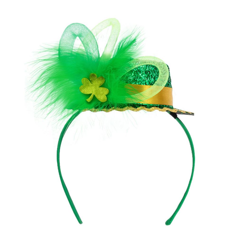 StPatrick Festival Celebration Headband Party Sequins Mini Green Hat Hair Hoop Shamrock Headbands Irish Hair Accessories