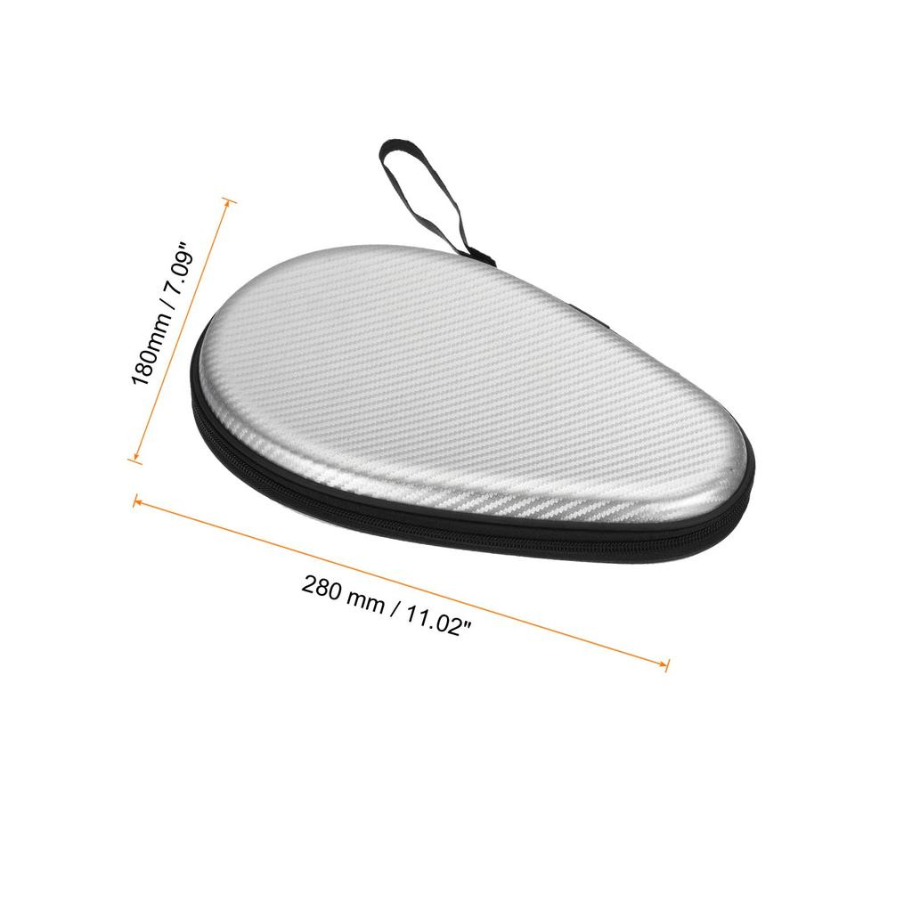 PATIKIL Table Tennis Racket Case Table Tennis Paddle Case Hard Cover Container Bag Gourd Shape for Sports Accessories Texture Silver