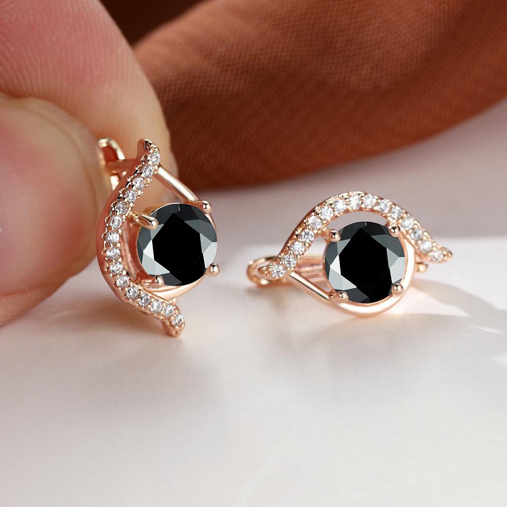 1 пара серег-капель круглой огранки золотого цвета, розовые, черные, белые, синие, зеленые, с камнями, серьги-клипсы в стиле глаз, помолвочные, свадебные украшения, подарок