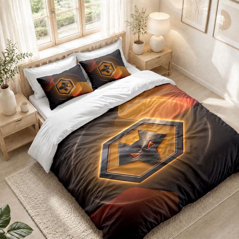 Bedding Set 1 Duvet Cover 2 Pillowcases Wolverhampton Wanderers Football Print Bedroom Home Decoration