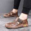 Baotou Breathable Men's Shoes New Men's Summer Men's Shoes Fashion Sandals Hollow Sports Quicksohling Leather Shoes Size 38-44