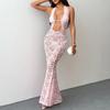 Новое платье Spice Girl с вырезом на шее, сексуальное, прозрачное, кружевное, однотонное, элегантное, облегающее платье