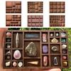 Brown Miniature Trinket Shelf Compartments Goods Display Rack Model Mini Jewelry Holder Doll House