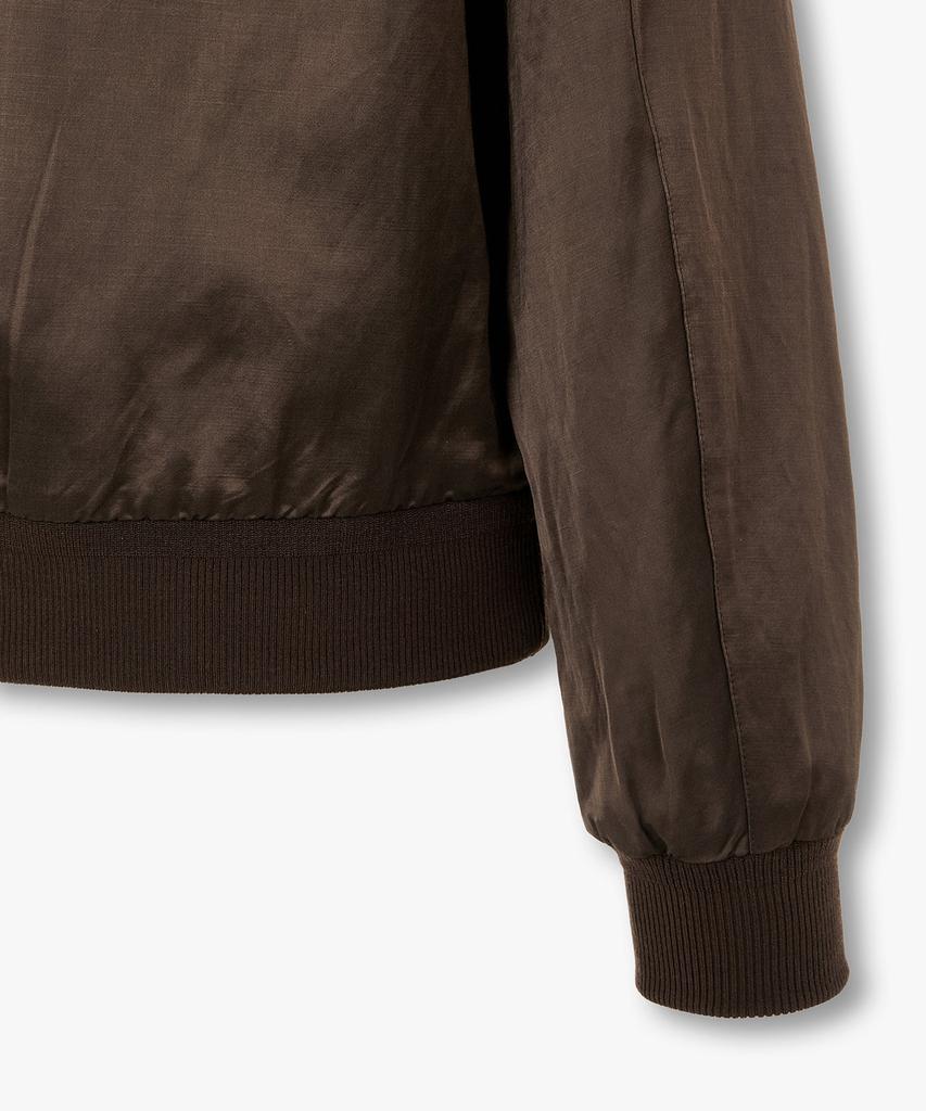 Man On The Boon Glossy Satin Bomber Jacket_Brown 4716109017
