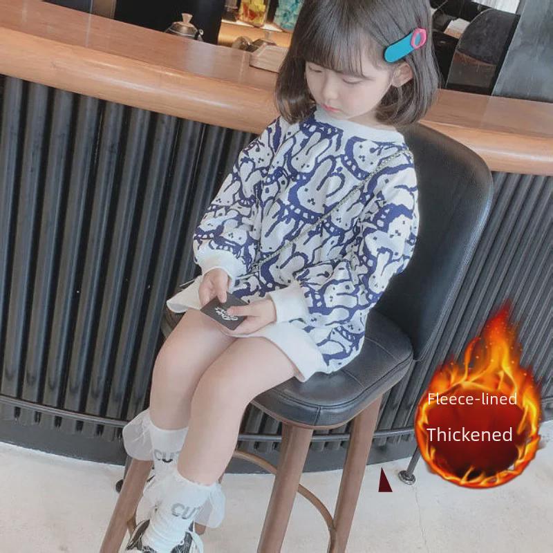 Высококачественная бархатная и плотная юбка-свитер для девочки: Модное платье осень/зима