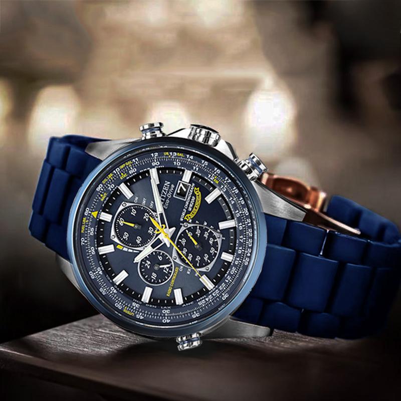 ONESilicone Нержавеющая сталь Ремешок для часов для Citizen Blue Angel Поколение AT8020-54L Air Eagle JY8035 Водонепроницаемый Мужской Ремешок 23 ммMN