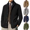 Men's Ribbed Knit Cardigan Sweater with Shawl Collar and Button Front In Multiple Colors