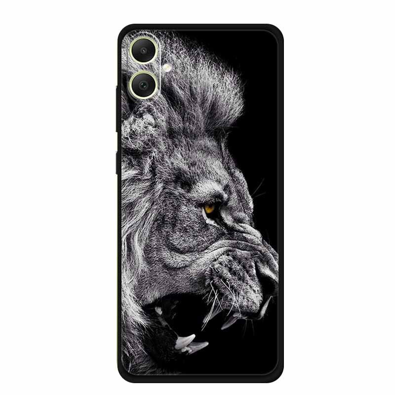 Чехол для Samsung Galaxy A07 2025 Чехол для телефона Лев Черный Силиконовый Мягкая Задняя Крышка Для Samsung Galaxy M06 F06 A05 M05 F05 A06 Чехол