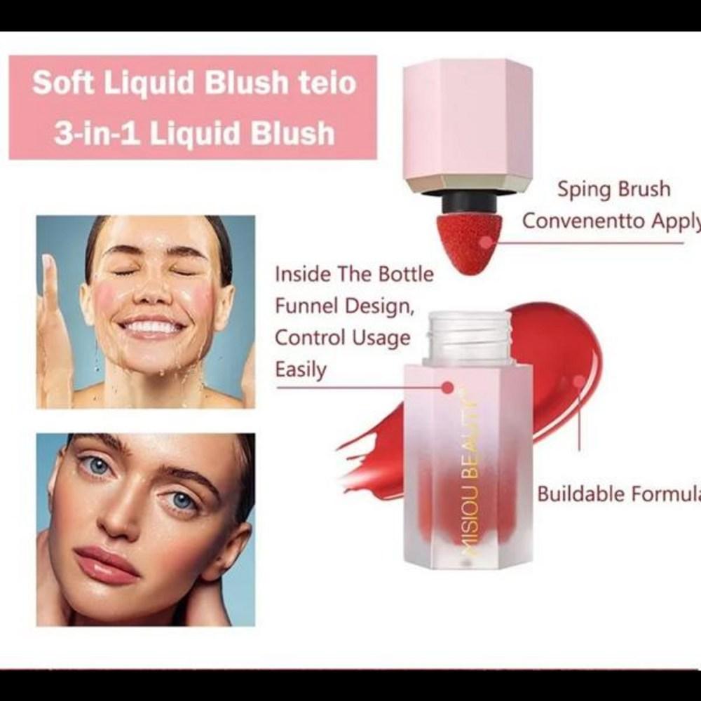 Румяна в форме стика для румян для лица, розовые кремовые шарики, косметика 3 в 1, тюбик для макияжа, для губ, глаз, шарики, водостойкая жидкая пудра для контура
