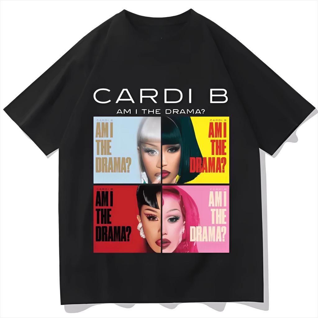 2026 Am I The Drama Cardi B graphic Unisexs TShirt Unisex ONeck 100Cotton Short Sleeve Y2k Oversized Fashion Tee Fans Gifts