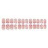 24PCS French Short Square Press on Nails Lightweight & Easy to Stick False Nails for Women Nail Art Decoration
