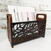Multifunctional Floor Standing Storage Rack for Books Magazines Newspapers Wooden Organizer Elegant Home Decoration