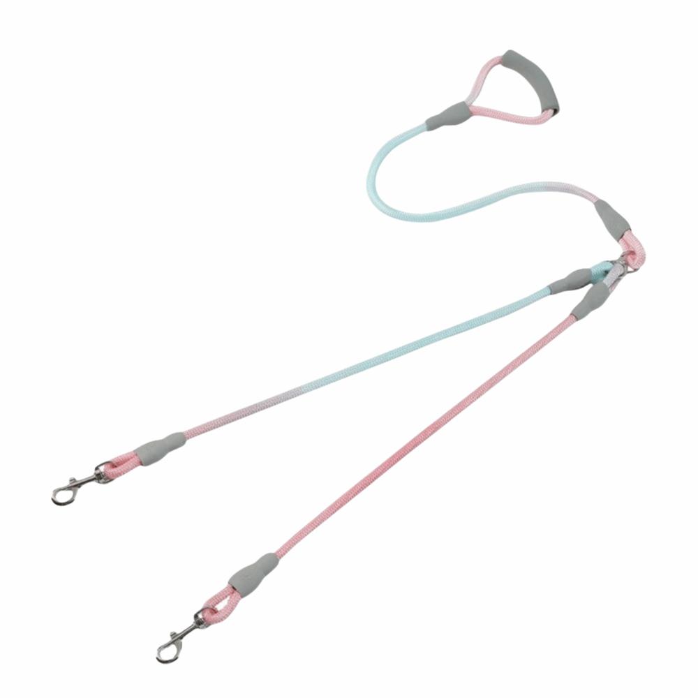 Gradient Color Dual Handle Lead 360° Swivel Dog Running Leash  Outdoor Activities