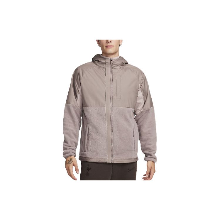 Nike Куртка с капюшоном и длинными рукавами Color Block, мужская, светло-коричневая, DX8453-209