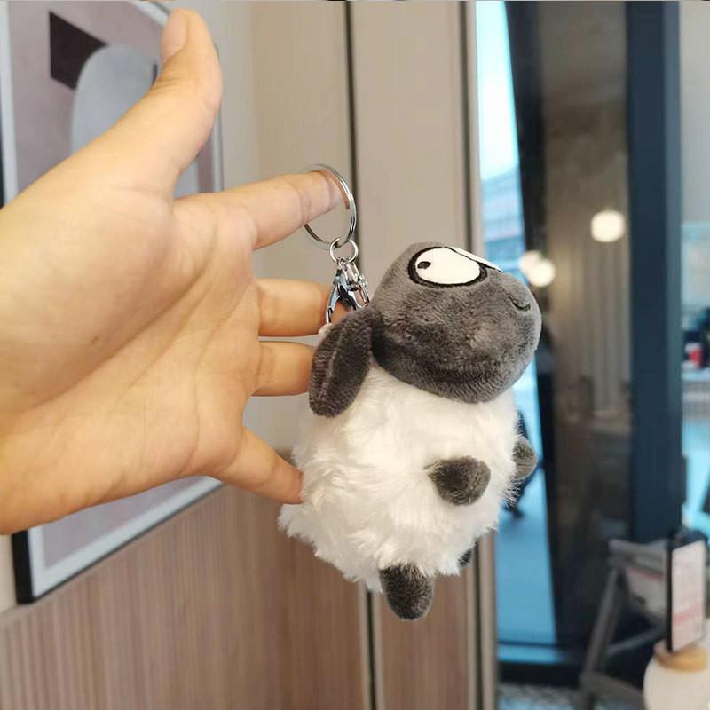 Очаровательный плюшевый брелок в виде овечки, мультяшная кукла животное, милый аксессуар для рюкзака
