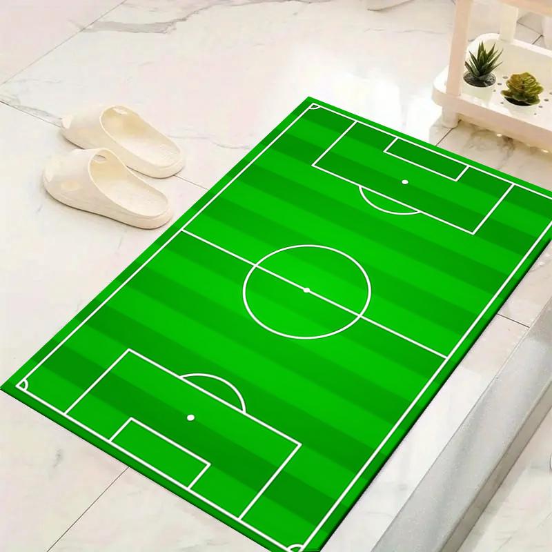 1Pc Soccer Field Layout Rug, Office Carpet Indoor Outdoor Doormat, Non-Slip, Comfortable, Living, Christmas Halloween, Xmas Gift Y1583