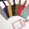 1Pcs Pu Leather Luggage Tag Name Id Labels Travel Suitcase Identifier Label