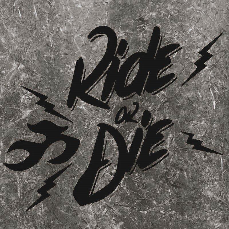 1шт Ride or Die наклейки для автомобиля водонепроницаемые для бампера, двери, багажника, окон, заднего лобового стекла, солнцезащитный экран, прочные виниловые наклейки для кузова автомобиля