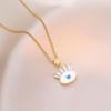 Women's Japanese & Korean INS Style Blue Eye Pendant Necklace with Colorful Enamel Clavicle Chain, Copper Micro-Inlaid Jewelry