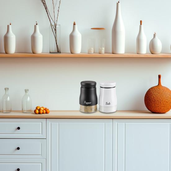 2 шт., 120 мл, шейкер для соли и перца из нержавеющей стали, прозрачное стекло, большая емкость, многоразовый дозатор для приправ, контейнер для бутылок для специй, кухонные гаджеты