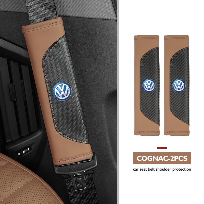 1PC Car Shoulder Protection Texture Seat Belt Protective Cover For Volkswagen VW Polo Jetta Sagitar Magotan Passat B5 B6 B7 CC zk8