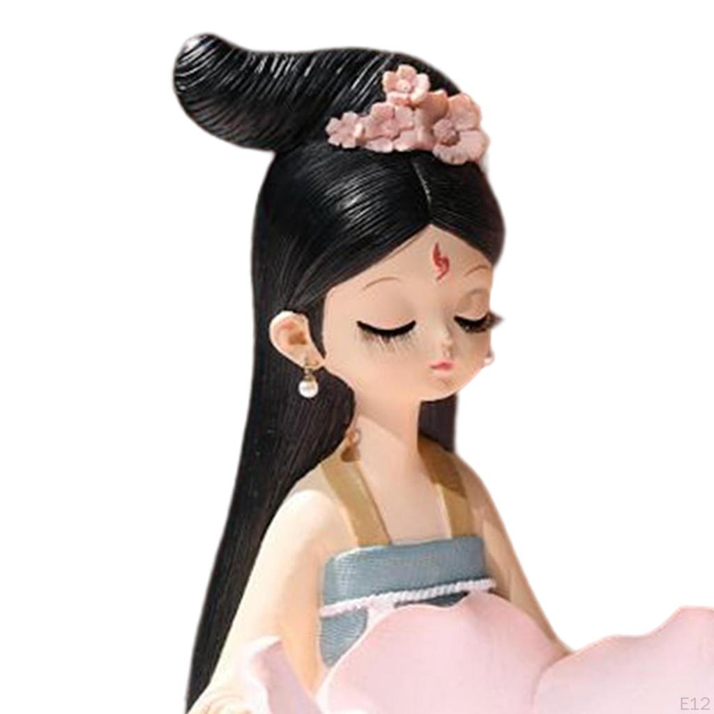 Статуэтка китайской девушки, декоративная входная ключница, полимерный материал, художественная статуя для хранения ювелирных изделий