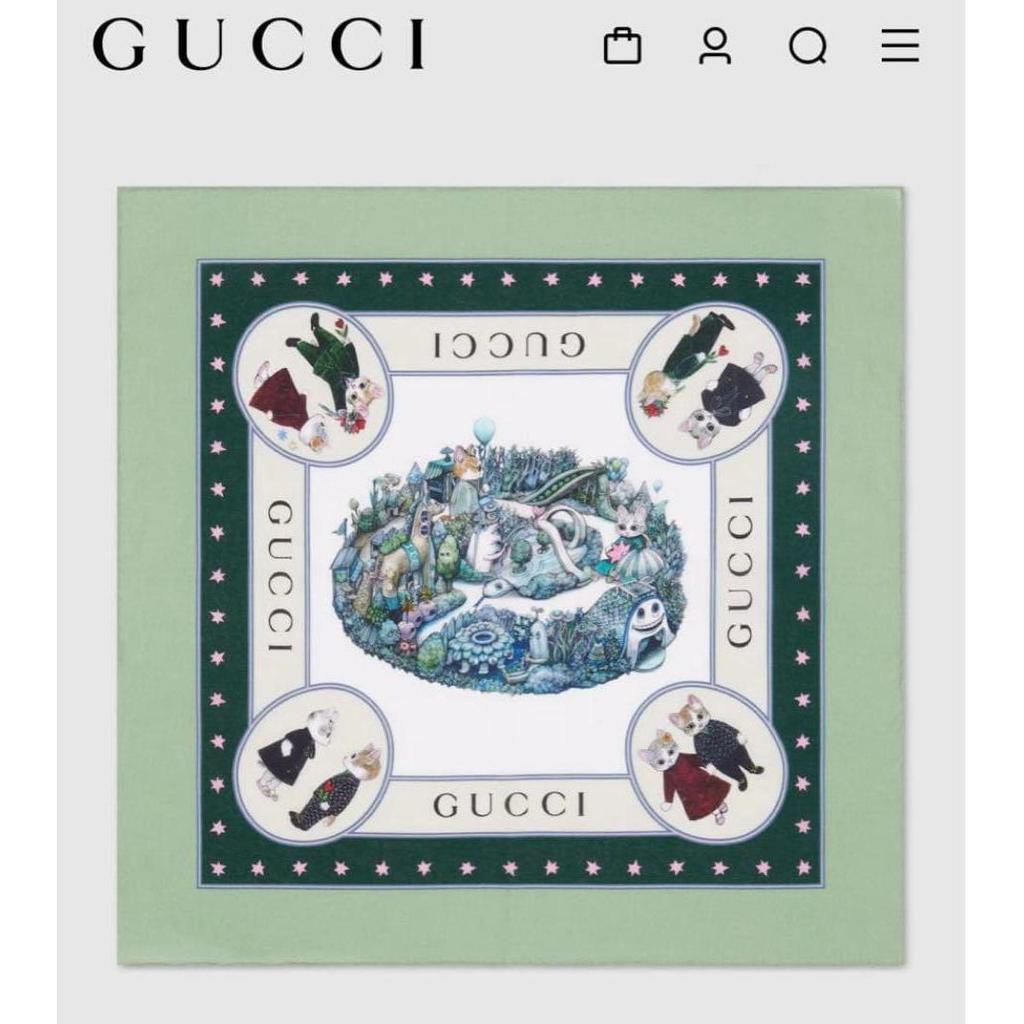 Б/у Хлопковый платок GUCCI Юко Хигучи Японское лимитированное издание