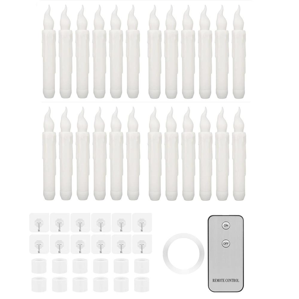 12/24 шт. в упаковке, подвесные светодиодные свечи, плавающие, конусные, беспламенные, мерцающие свечи с дистанционным управлением, работающие от батареек, для домашнего декора на вечеринку